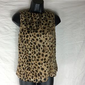 Merona Womens Top Sz XS leopard print sleeveless 2